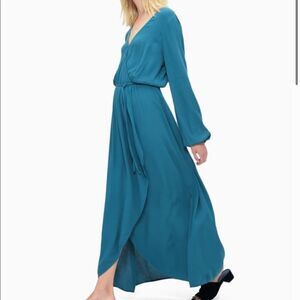 Splendid Heavy Crepe Wrap Dress in teal size xs